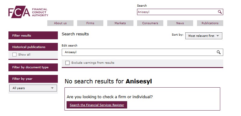 Лохотрон Anisesyl — обман трейдеров и пустые обещания