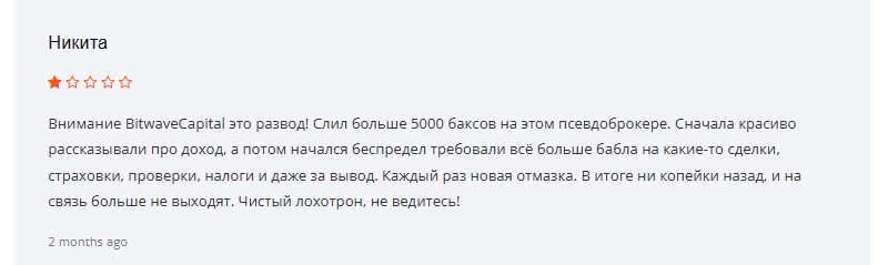 Мошенники Bitwave Capital рисуют  профит на странице и сливают депозиты