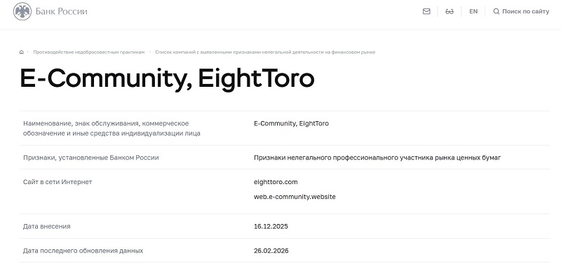Брокер E Community — опасный скам-проект с фейковыми документами