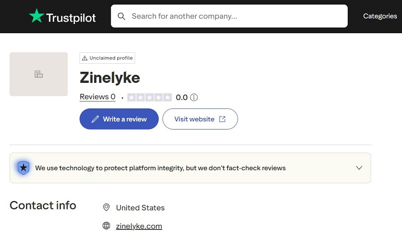 Брокер Zinelyke: клонированная ловушка для трейдеров и инвесторов